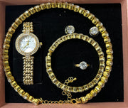 Conjunto de joyas dorado para mujer