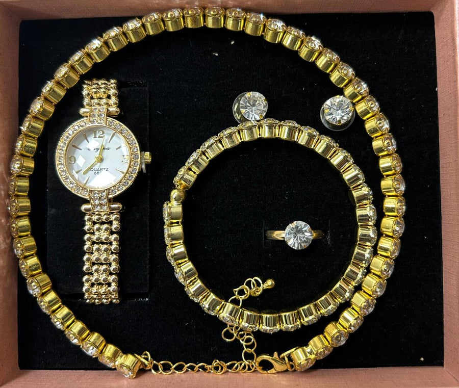 Conjunto de joyas dorado para mujer