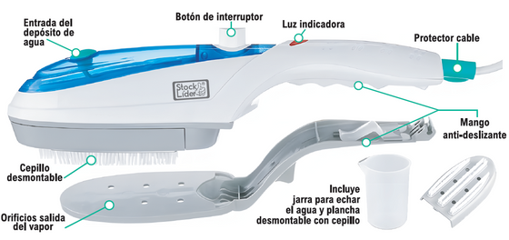 Plancha de vapor vertical compacta