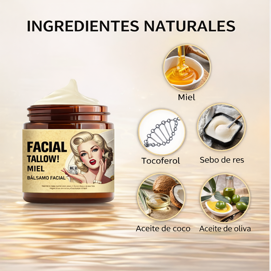 Crema Facial de Sebo y Miel Natural