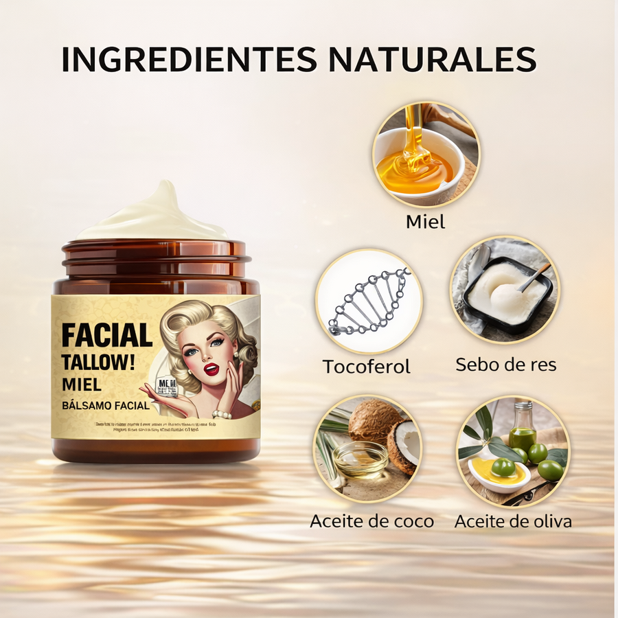 Crema Facial de Sebo y Miel Natural