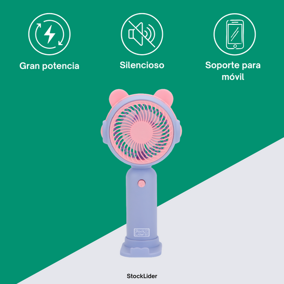 Ventilador portátil compacto con soporte