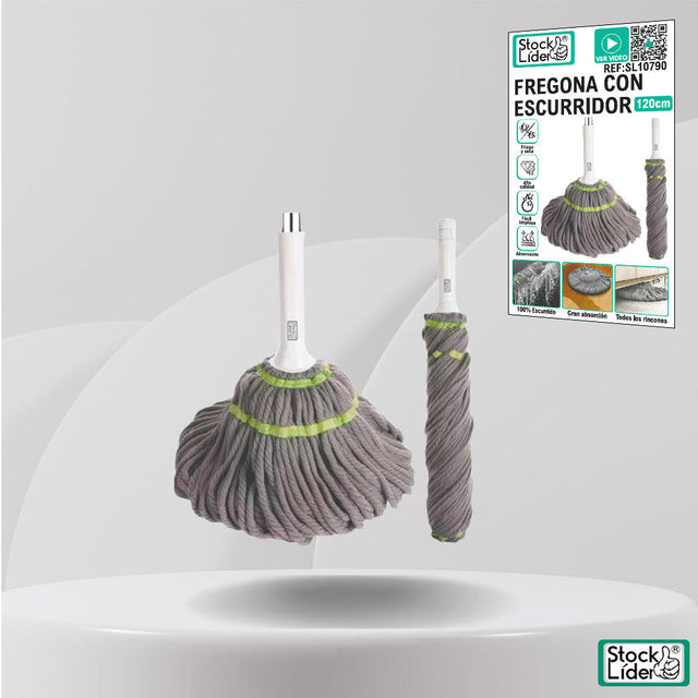 Fregona con escurridor para limpiar fácil