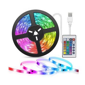 Tira LED RGB 5m USB con mando