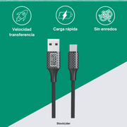 Cable USB Tipo C 2m resistente y rápido