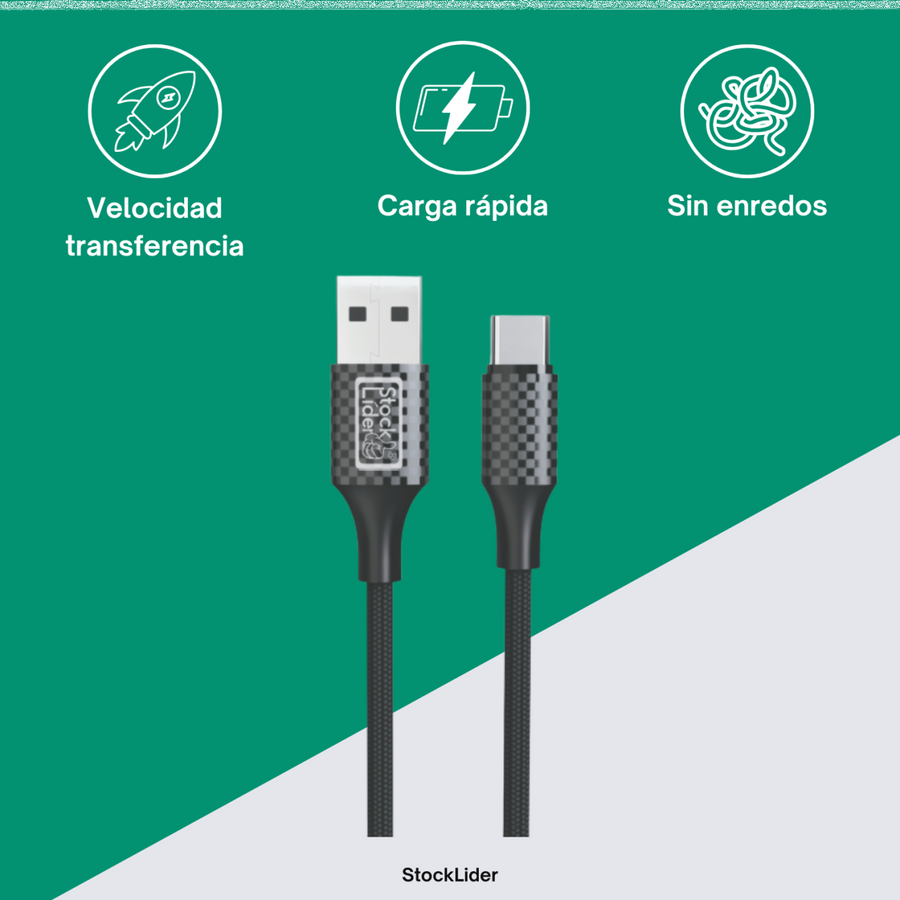 Cable USB Tipo C 2m resistente y rápido