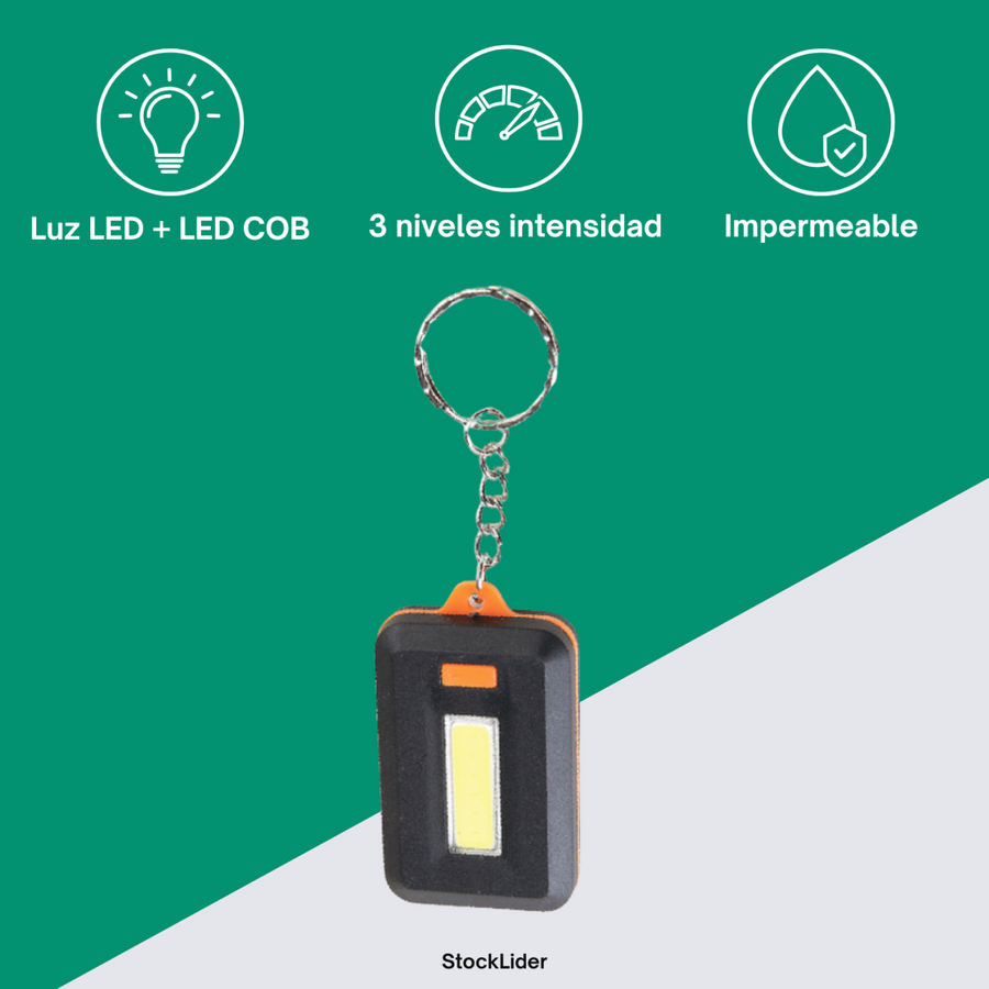 Linterna llavero LED COB compacta