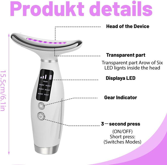 Masajeador facial antiarrugas lifting LED