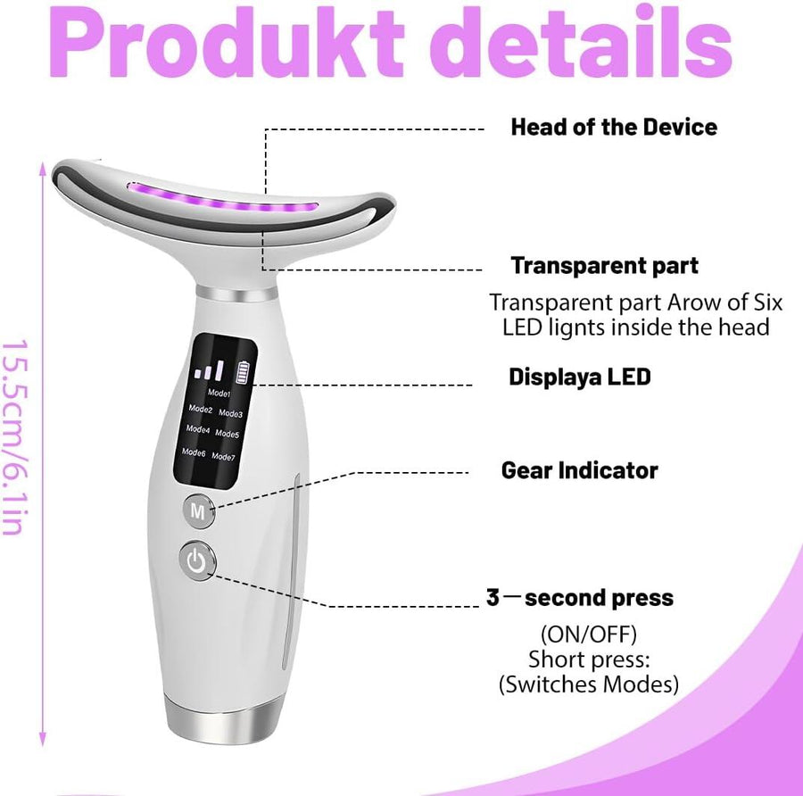 Masajeador facial antiarrugas lifting LED