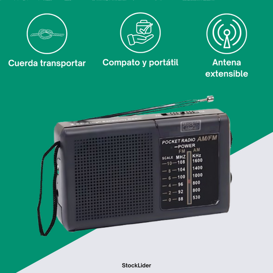 Radio AM FM portátil compacta | Novarso