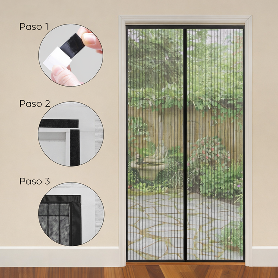 Mosquitera magnética para puerta automática