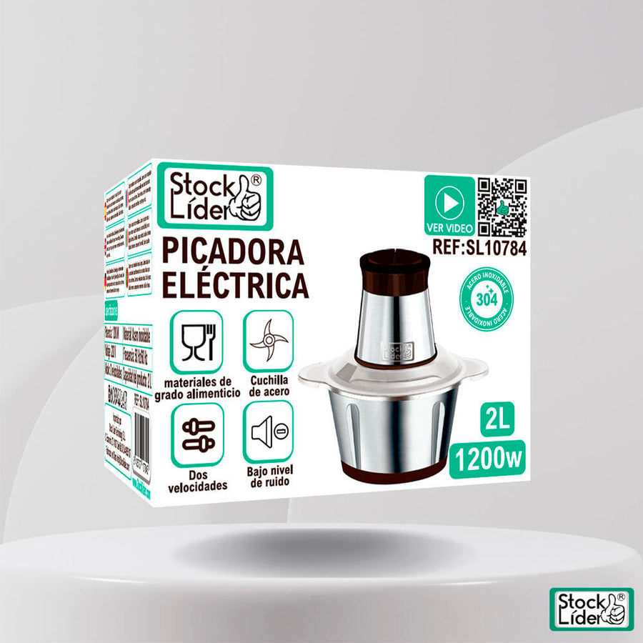 Picadora eléctrica 2L de acero inoxidable