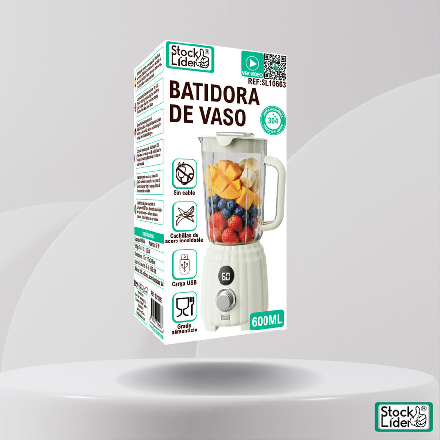 Batidora de vaso portátil USB-C 600 ml