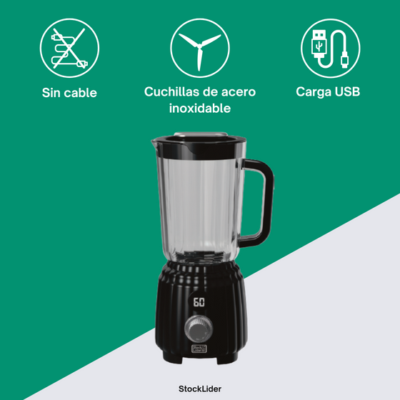 Batidora de vaso portátil USB-C 600 ml