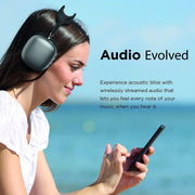 Auriculares Bluetooth negros con micrófono