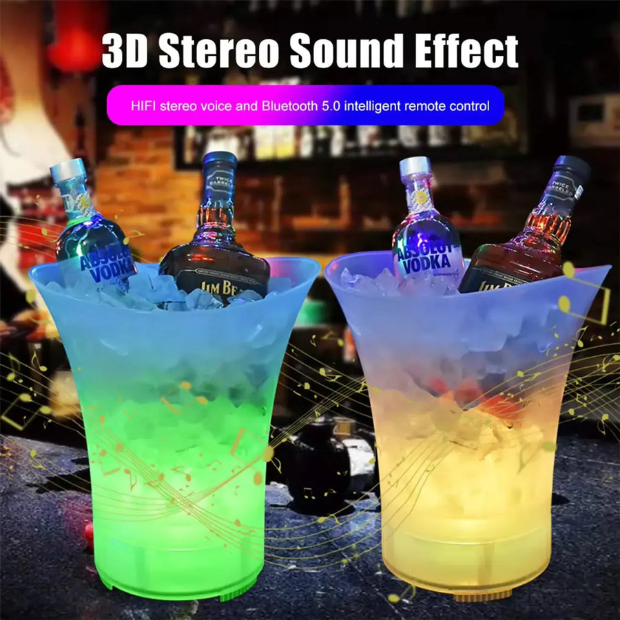 Cubetera con altavoz y luces LED 5L