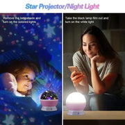 Proyector giratorio estrellas y luna