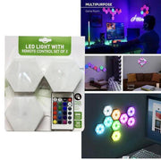 Set de 3 luces LED colores con mando