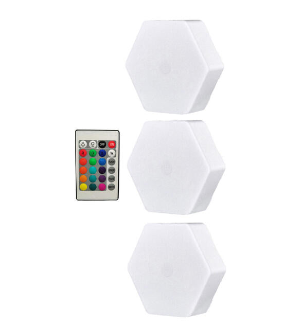 Set de 3 luces LED colores con mando