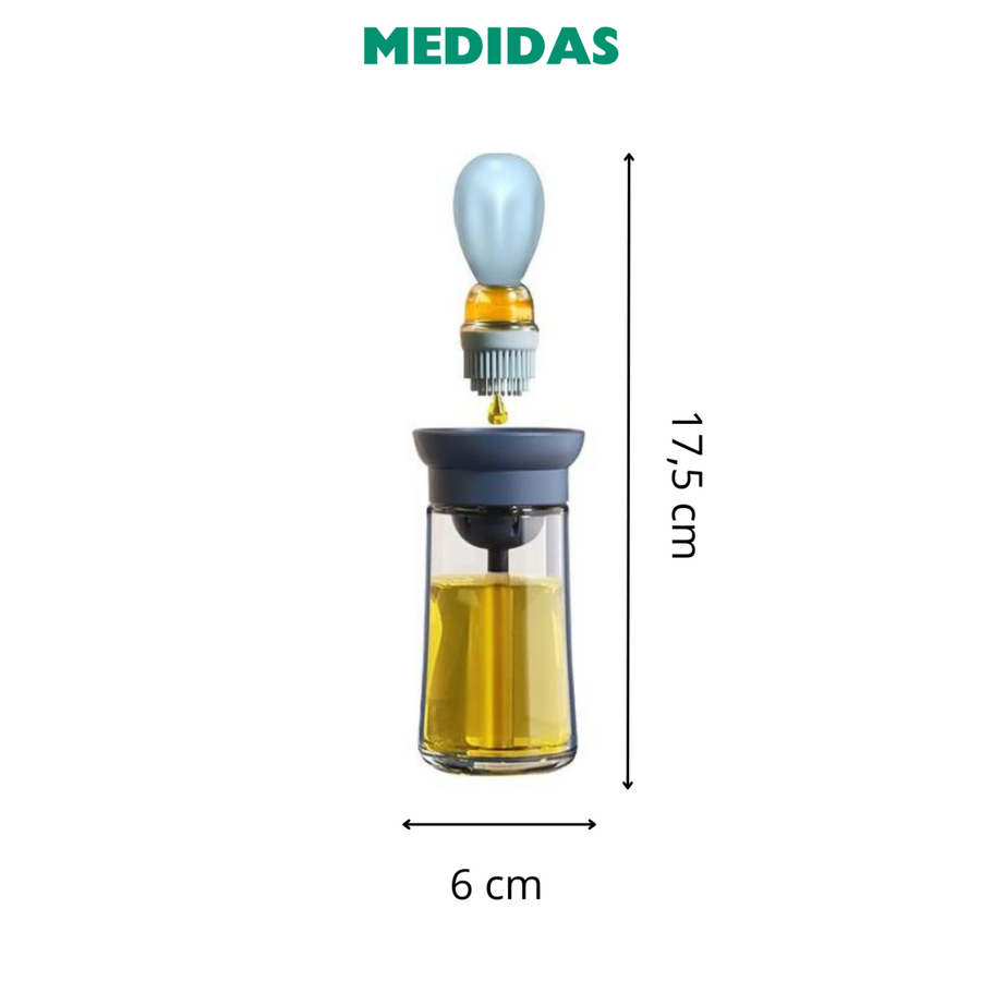 Bote aceite con brocha para cocina