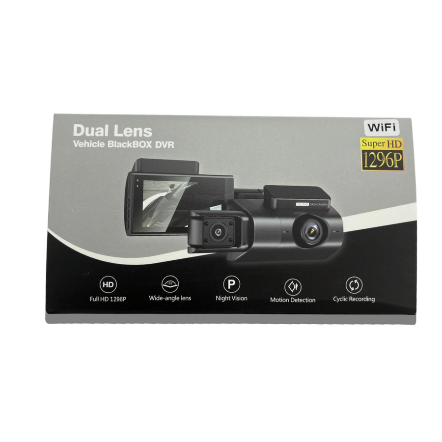 Cámara DVR Coche Dual 1296p con LCD 3”