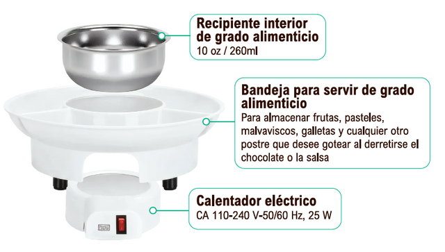 Máquina de fondue para chocolate y queso