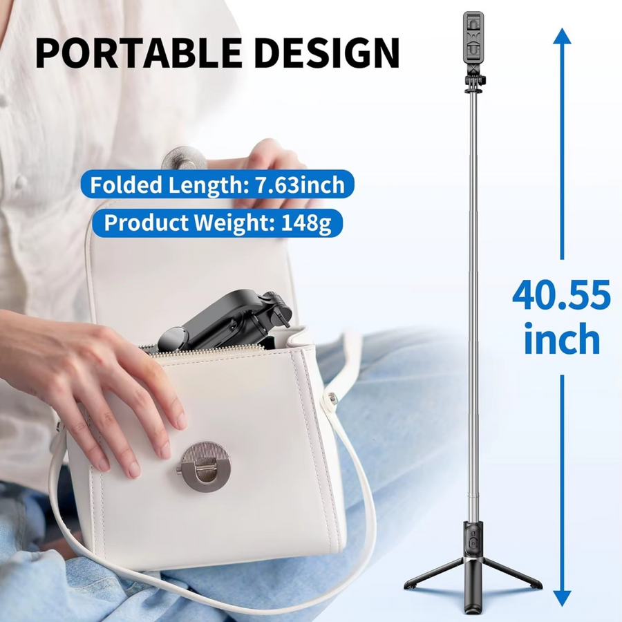 Palo selfie extensible con trípode Q02