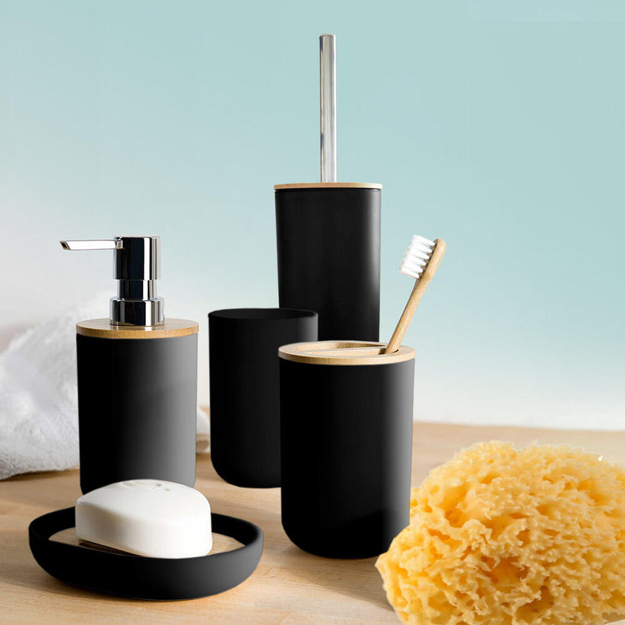 Set de baño bambú 5 piezas elegante