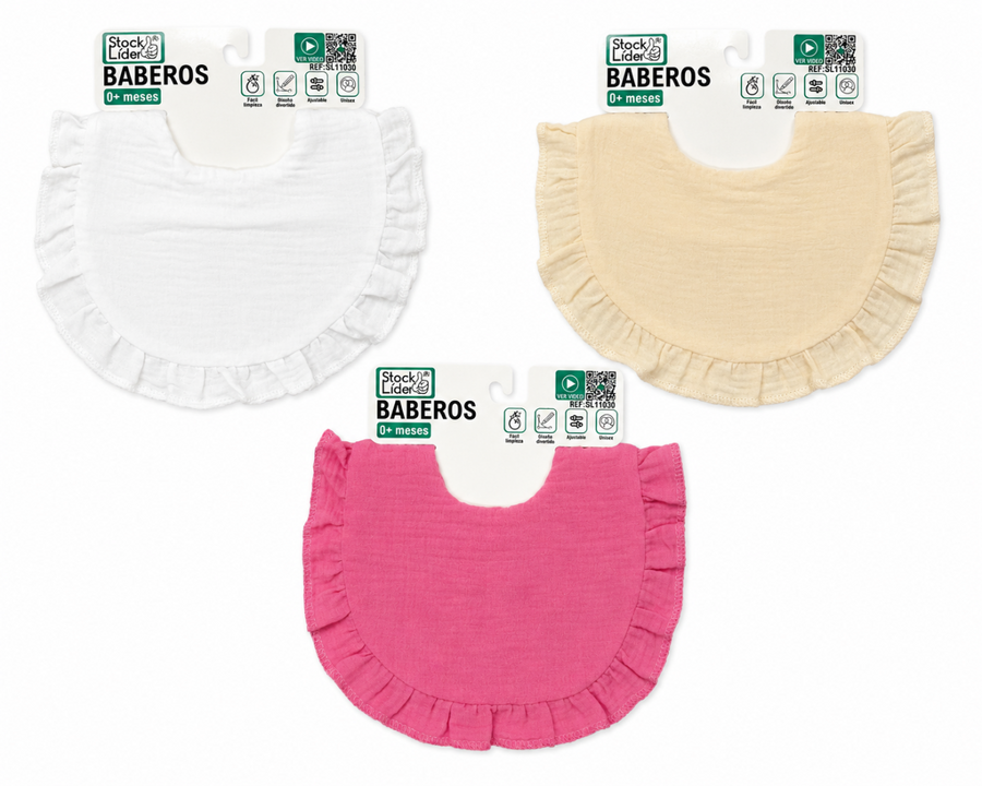Baberos para bebé ajustables y fáciles de limpiar