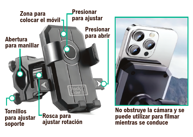 Soporte móvil bicicleta 360º universal