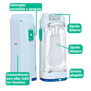 Linterna LED doble 5W 300lm portátil