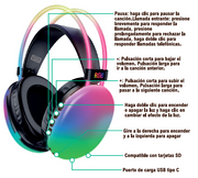 Auriculares inalámbricos RGB con micrófono