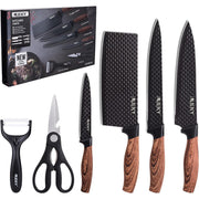 juego de cuchillos cocina 6 piezas negro