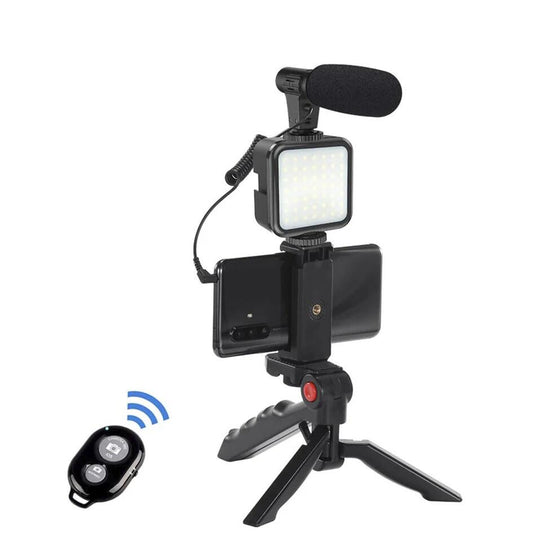 Micrófono con LED y soporte para streaming