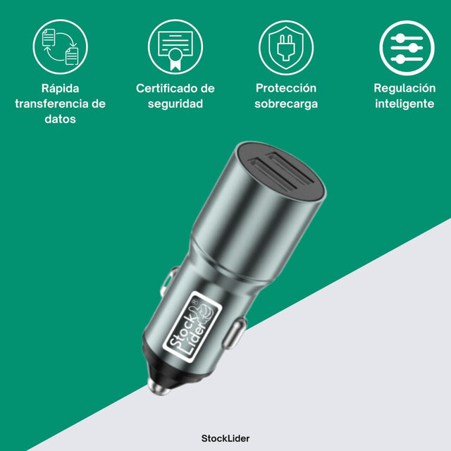 Cargador coche doble USB para móvil