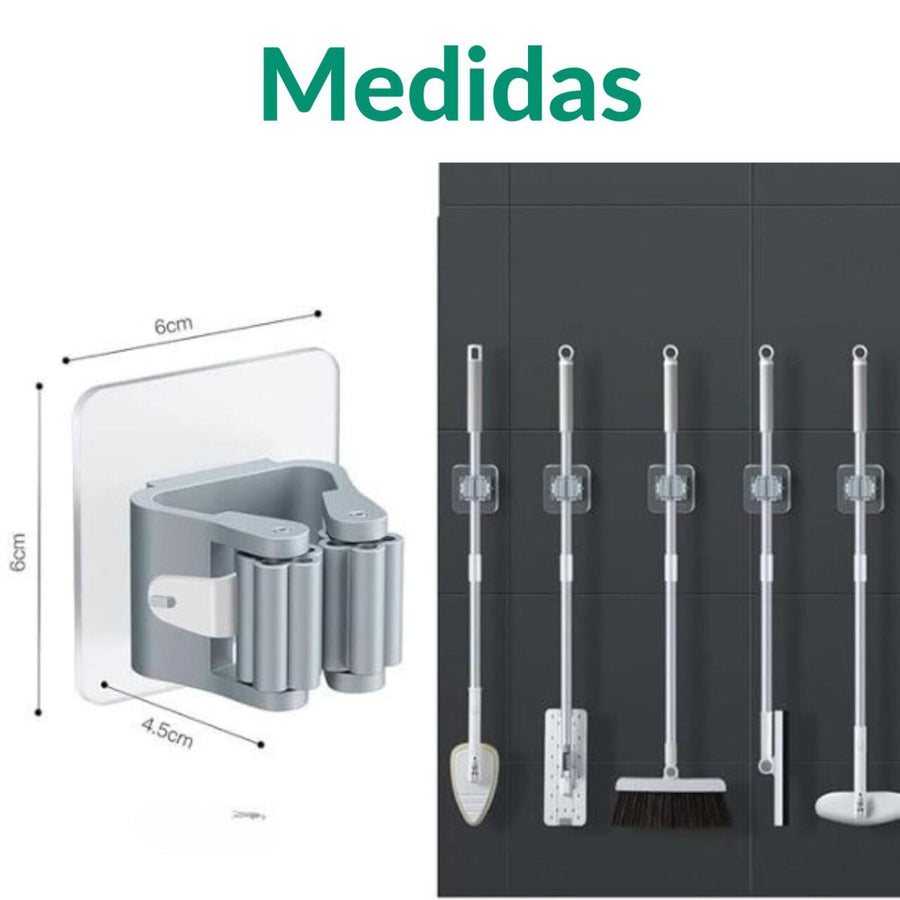 Porta escoba adhesivo antideslizante