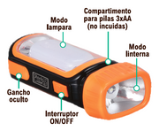 Linterna LED doble 500 lm portátil