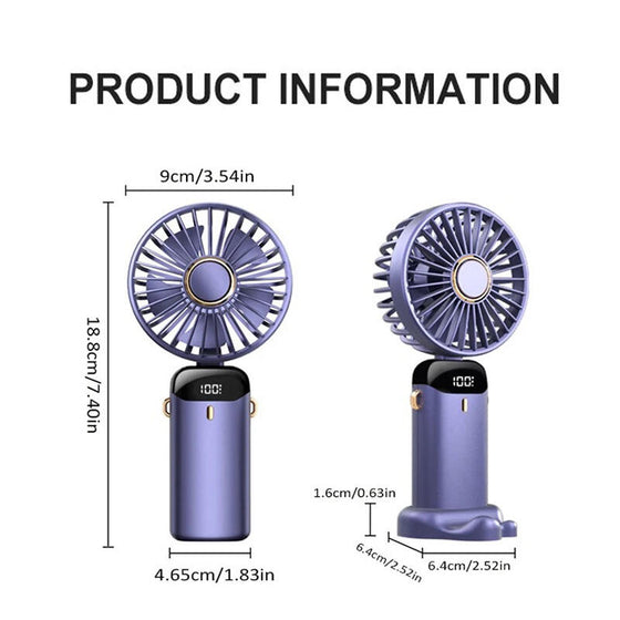 Ventilador de mano digital portátil