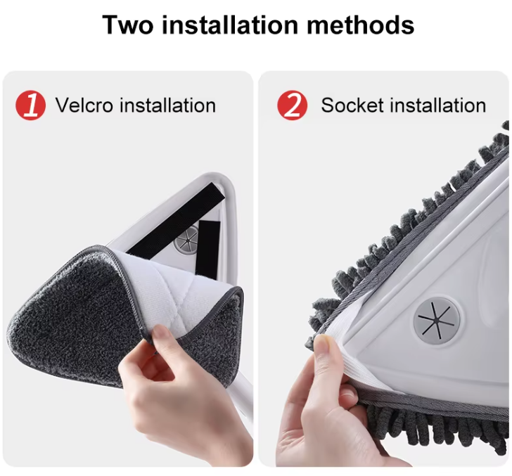 Mopa triangular giratoria para esquinas