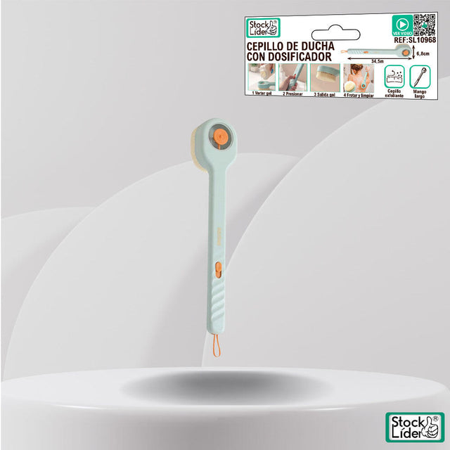 Cepillo de ducha con dosificador ergonómico