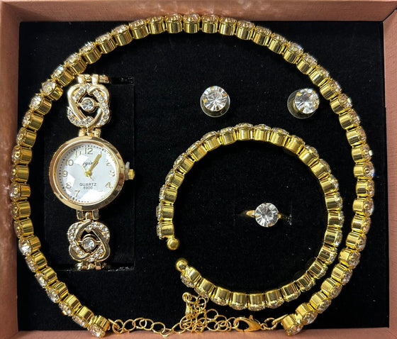 Conjunto de joyas dorado para mujer