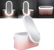 Organizador maquillaje con espejo LED