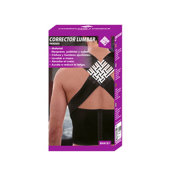Corrector postural lumbar transpirable