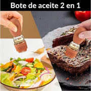 Bote aceite con brocha para cocina