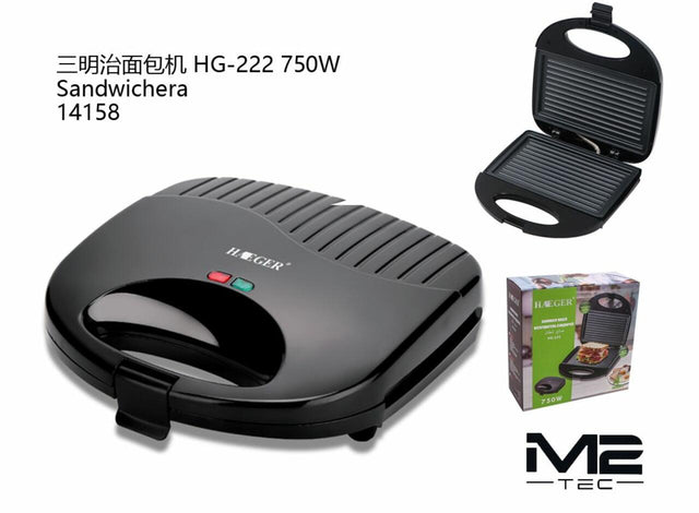 Sandwichera 750W compacta y rápida
