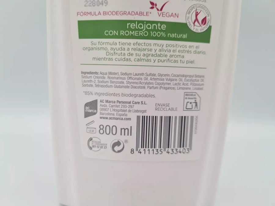 Gel de baño relajante 800 ml | Novarso