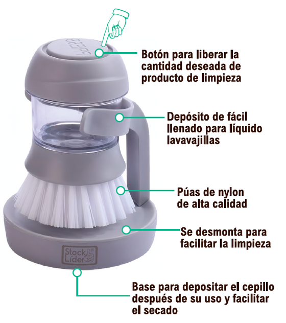 Cepillo con dispensador para limpiar mejor