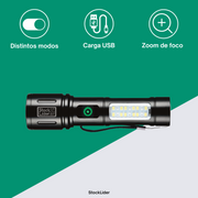 Linterna recargable USB-C con zoom