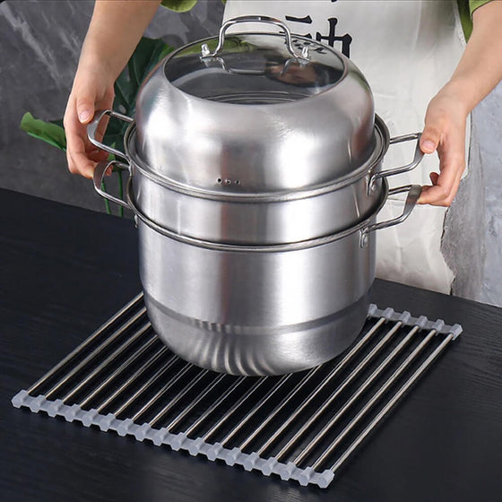 Escurridor de platos plegable acero inox