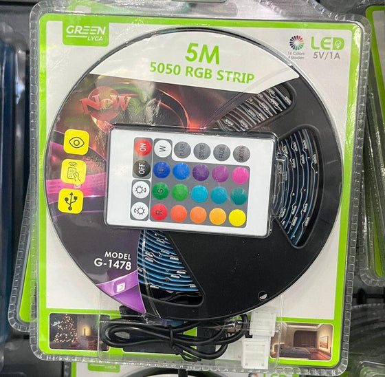 Tira LED RGB 5m USB con mando
